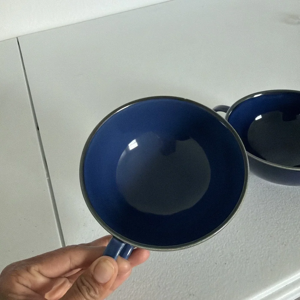 Vintage Set Of Blue IKEA Soup Bowls